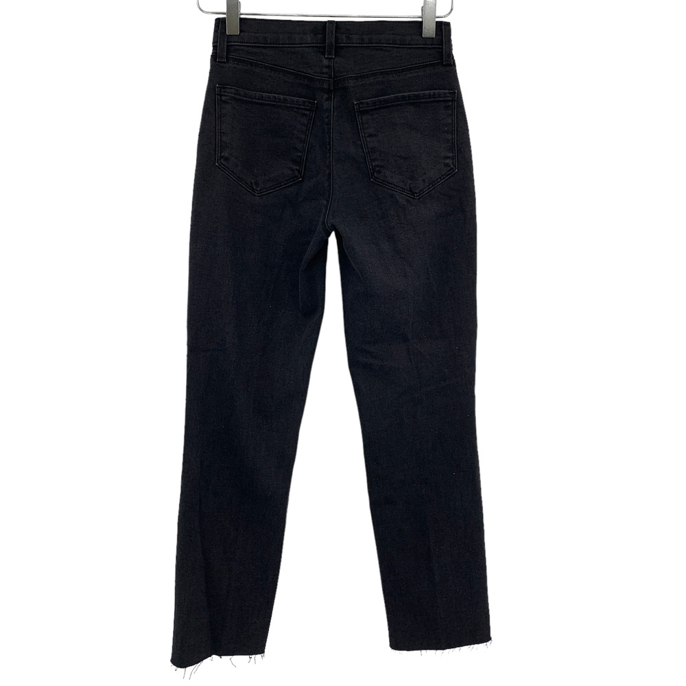 L'AGENCE High Rise Sada Straight Leg Jeans Size 30 Slim Cropped Black NEW $255 - Picture 7 of 8